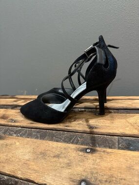 Impo Black Crisscross Round-Toe Stiletto Heels